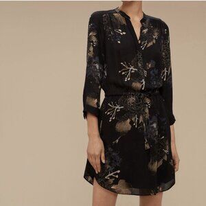 Babaton Aritzia Bennet 100% Silk Dress Women’s Small Drawstring Shirt dress